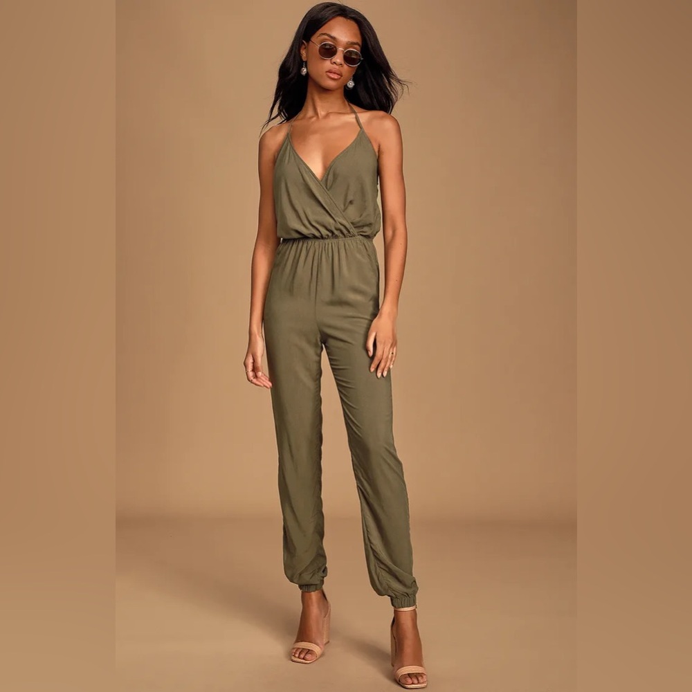 Lulu's Olive Green Jumpsuit